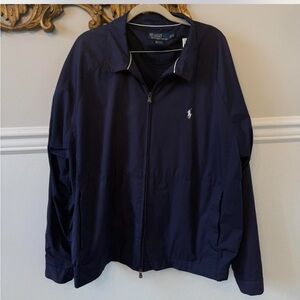 Vintage Polo Ralph Lauren Bi-swing Jacket Mens Windbreaker XL Navy Full Zip Up
